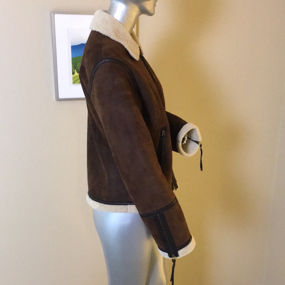 FACONNABLE | Women's Genuine Shearling Bomber Jacket - Picture 10 of 17